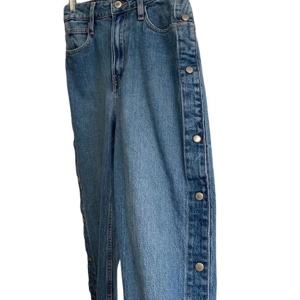 Hollister Social Tourist Ultra High-rise‎ Baggy Jeans Women’s 27 Wide Snap Leg ￼